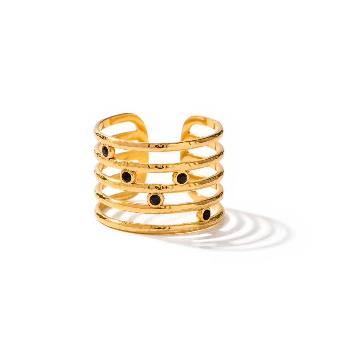 SIMPLE MULTI-LAYERED OPEN RING WITH DIAMONDS_CWAJE1395
