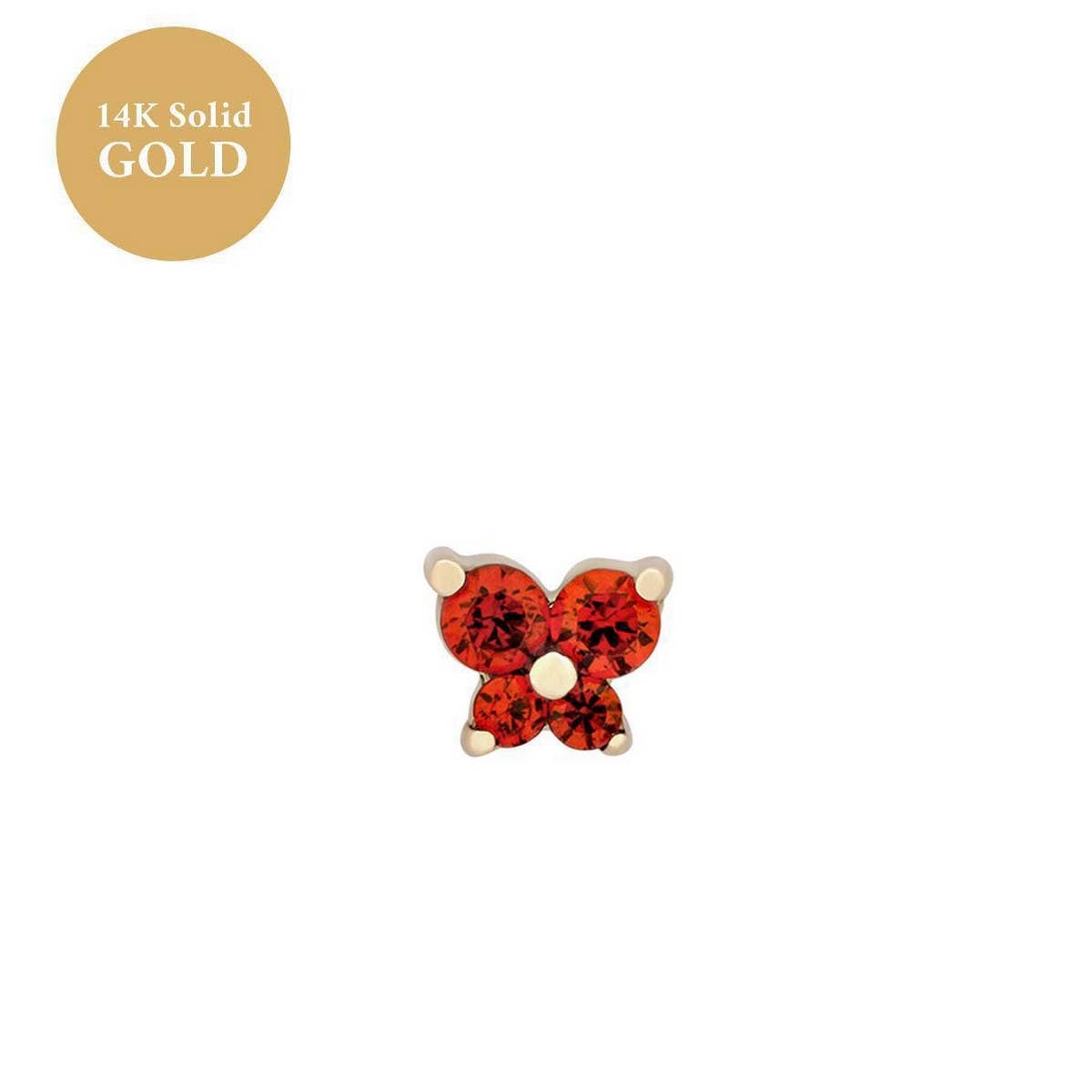 Zodiac Birthstone Butterfly Piercing Stud Earrings_CWAJE5088