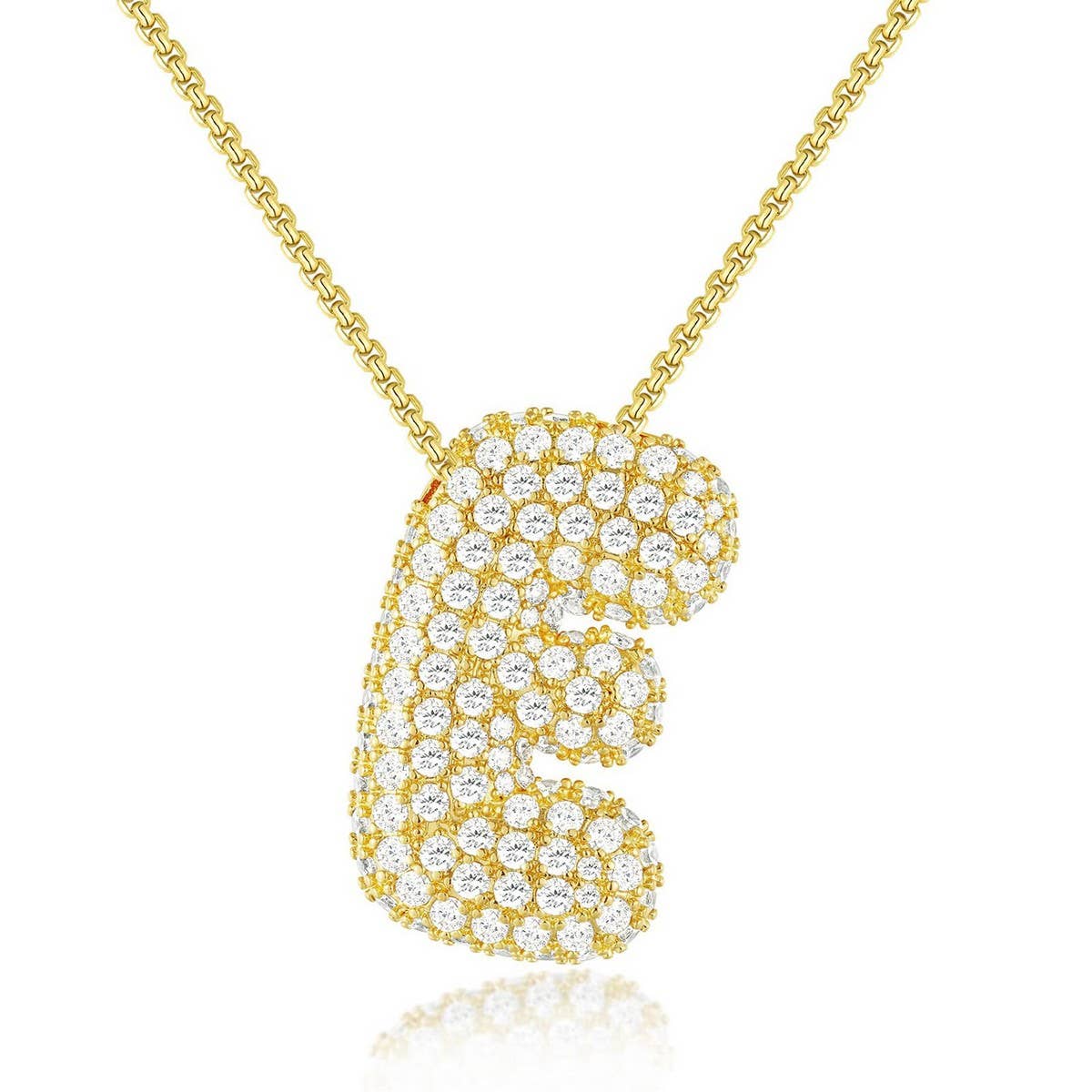 Fashionable Pendant Necklace - Zirconia Letters