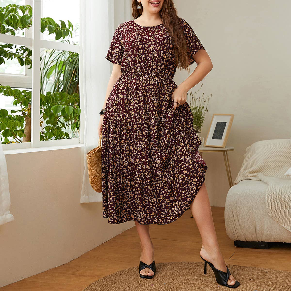2025 Loose Floral Dress – Plus Size Casual Fit_CWDMD5961