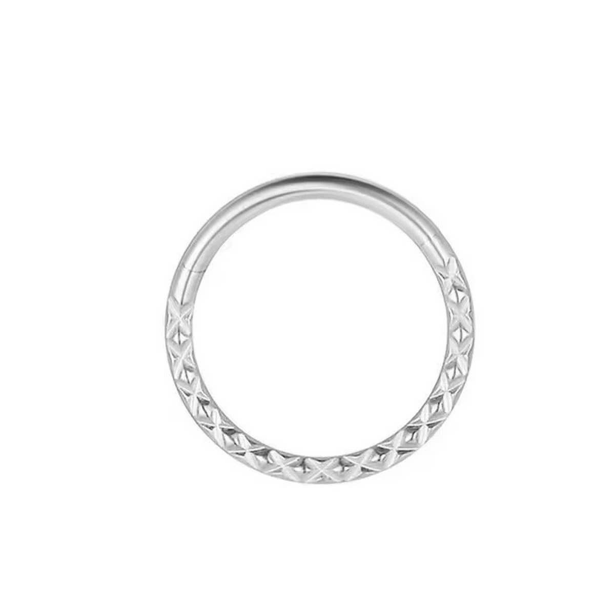 Crystal Studded Septum Nose Ring Piercing