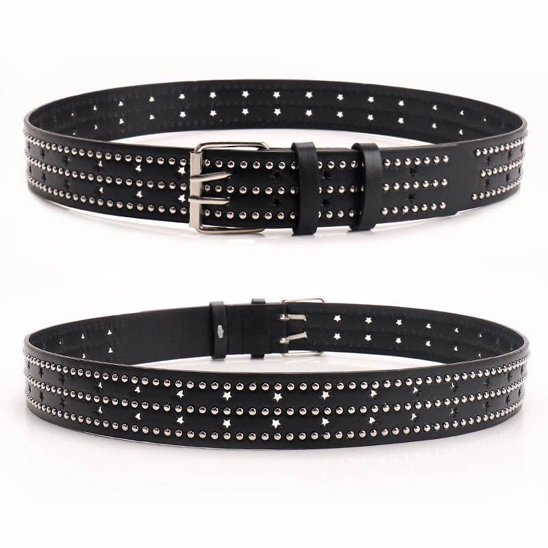 Riveted five-star punk hot girl jeans women belt