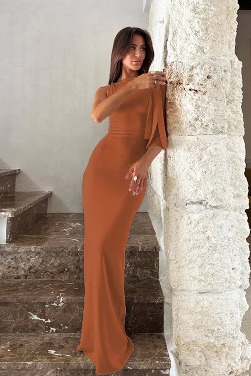 CWDMD4273_SOLID COLOR OFF-SHOULDER SLEEVELESS HIP DRESS