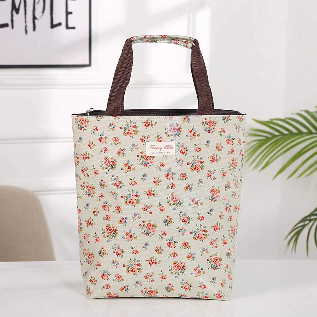 WATERPROOF FLORAL MULTI-LAYER CANVAS SHOULDER BAG_CUAB0189