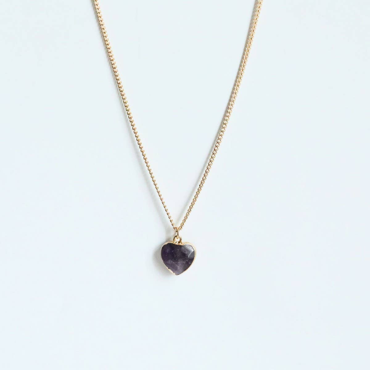 December Birthstone Heart Pendant Necklace