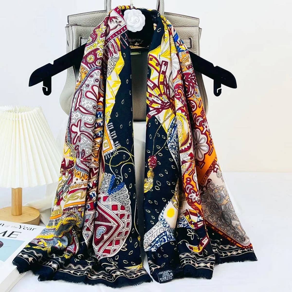 Geometric Commuter Scarf ? Large Lightweight Wrap