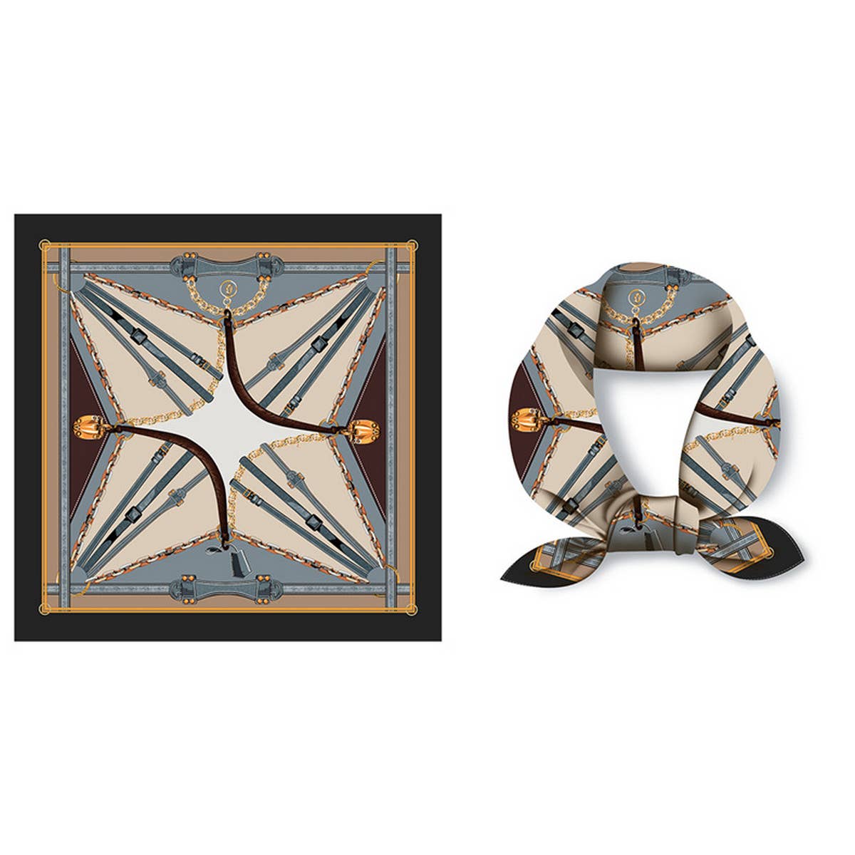 Boho Tree Print Silk Scarf - Luxurious Neck Wrap_CWASC0644