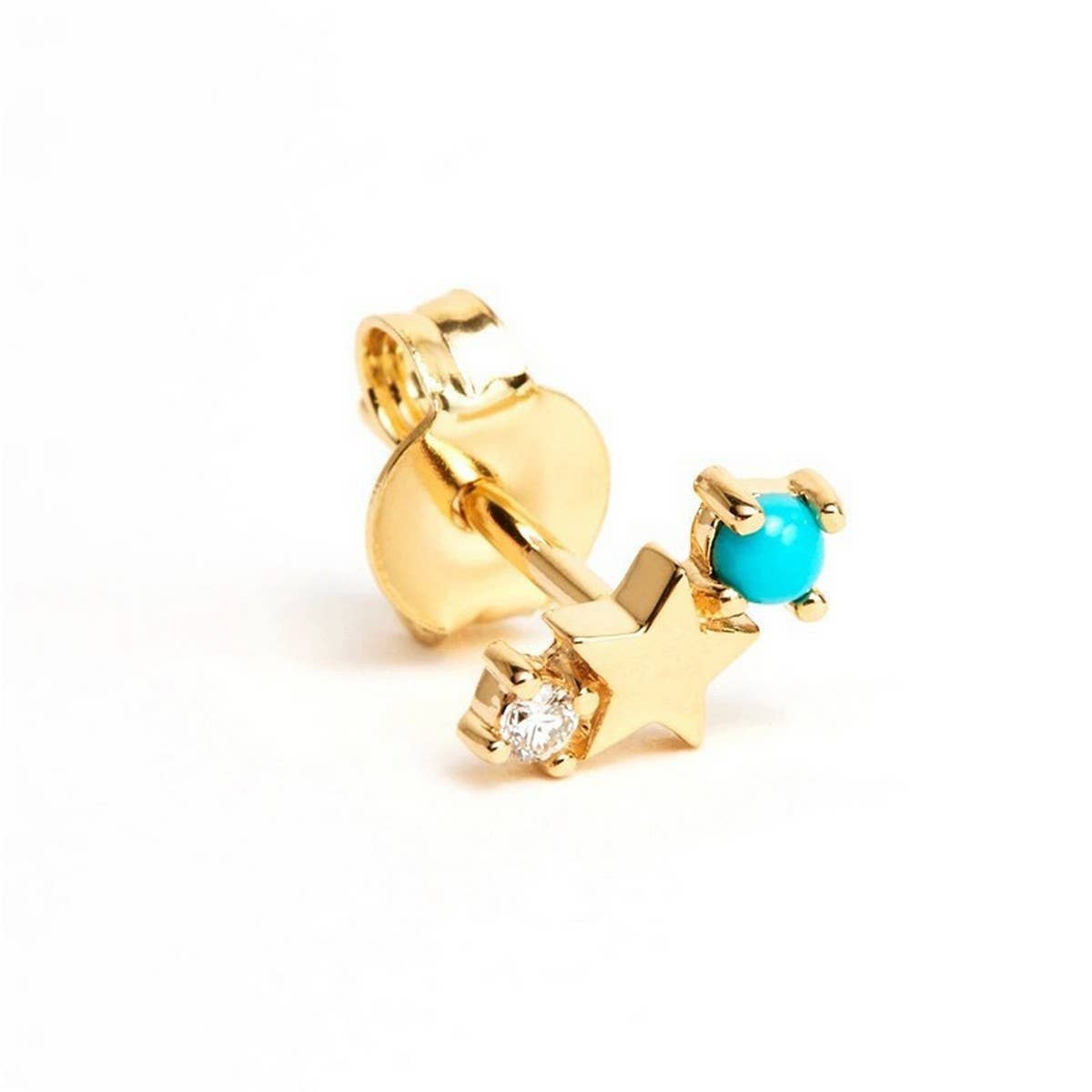 Zodiac Star Stud Earrings Simple Stainless Steel_CWAJE5039