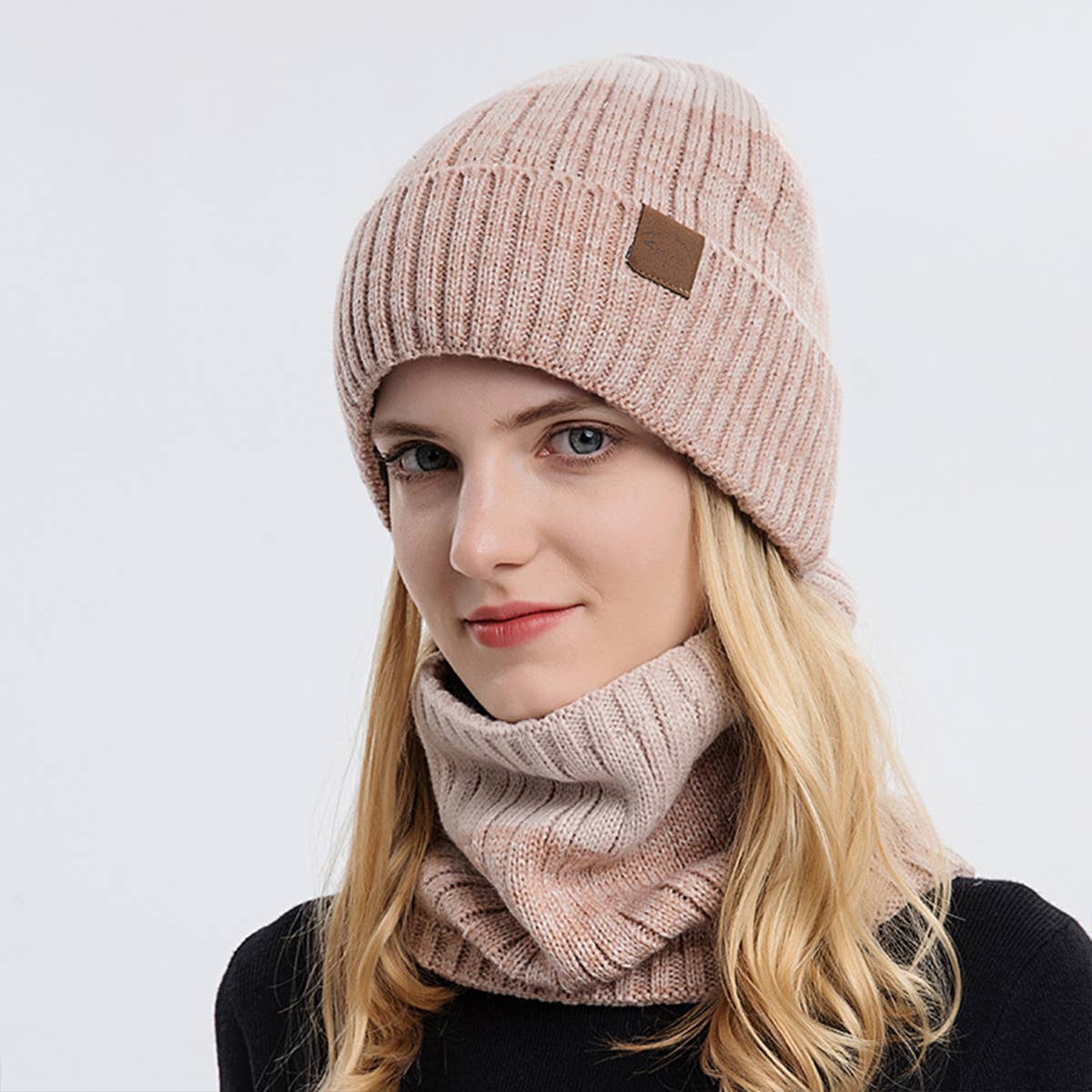 THICKENED FLEECE WARM HAT AND SCARF SET