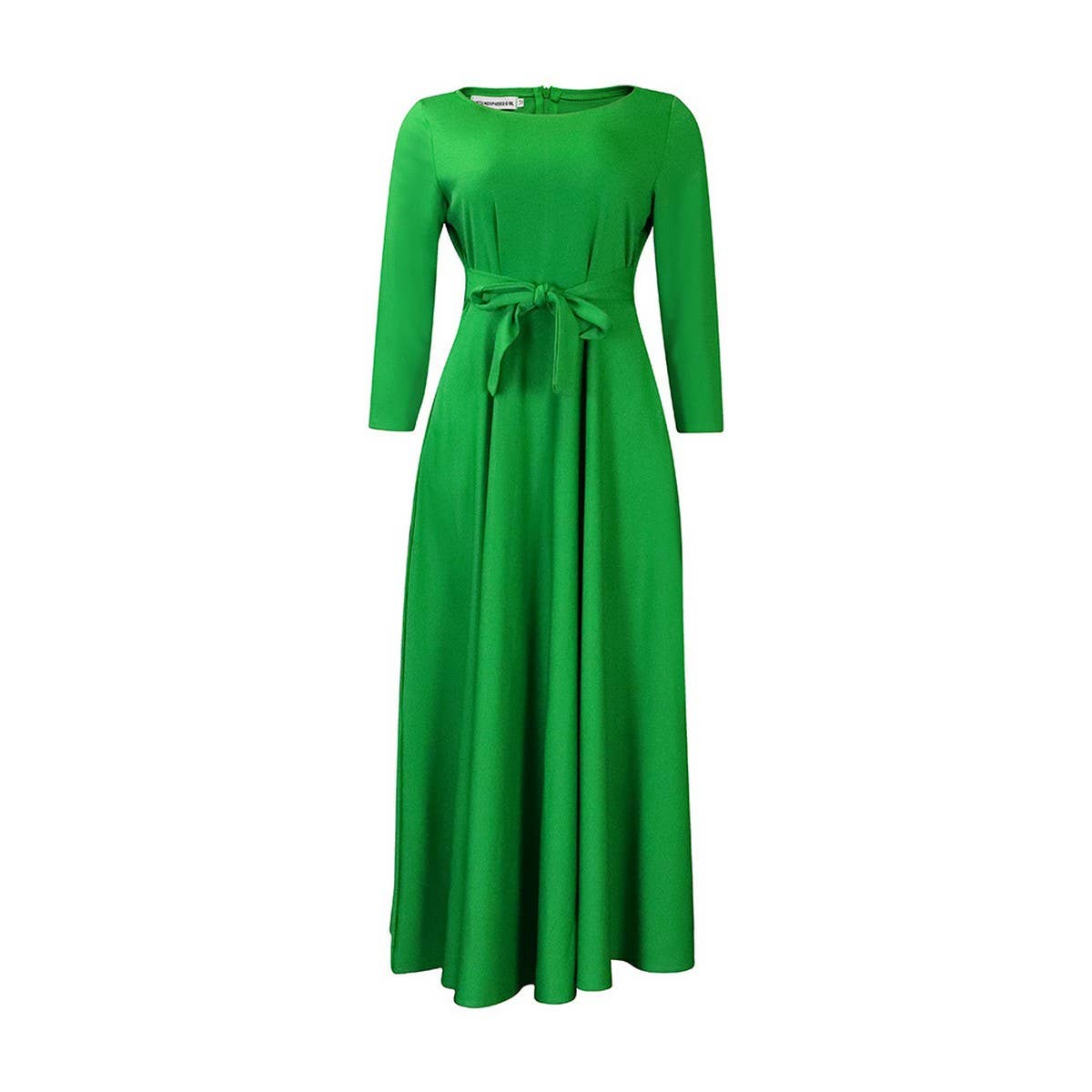 FASHIONABLE AND ELEGANT LACE-UP PLUS SIZE DRESS_CWDMD3654