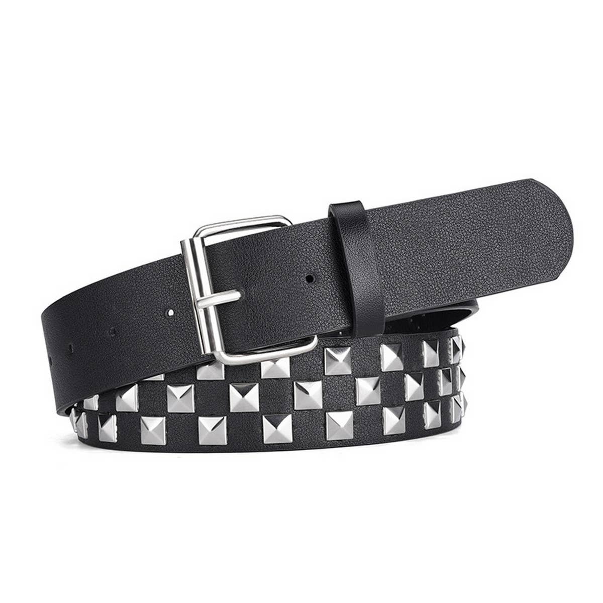 EUROPEAN AND AMERICAN SQUARE BEAD PYRAMID BELT_CWABE0364