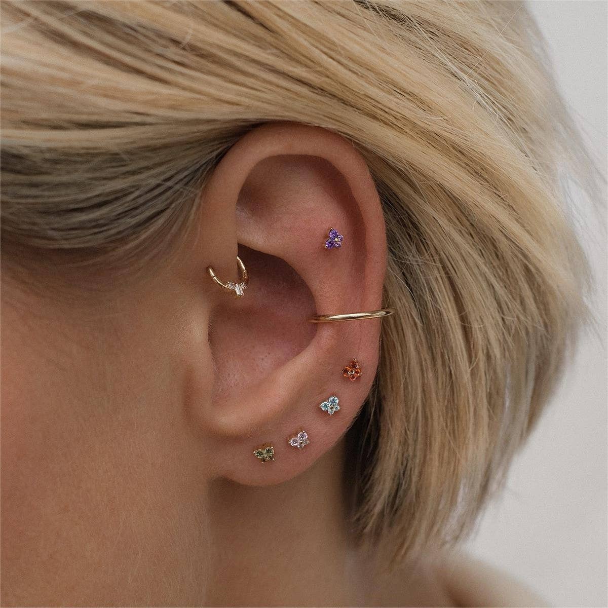 Zodiac Birthstone Butterfly Piercing Stud Earrings_CWAJE5088