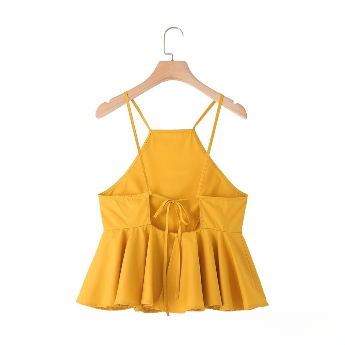 Ruffled Halter Top ? Poplin Summer Cami