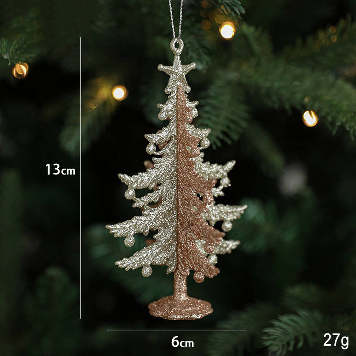 Glitter Reindeer House Christmas Tree Ornament