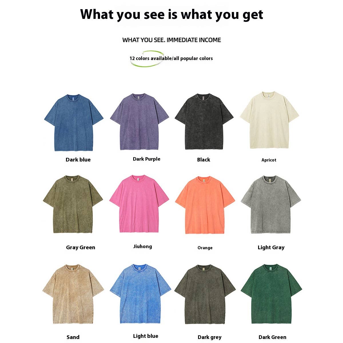 250g Vintage Washed Wax-Dyed Cotton T-Shirt – Custom Logo