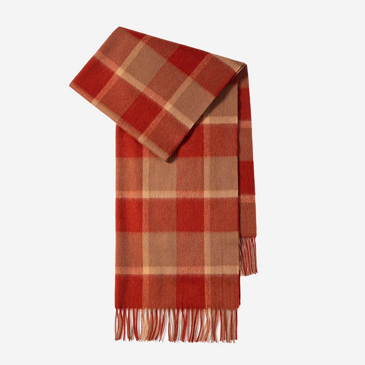 100% Wool Plaid Scarf – Long Warm Winter Wrap_CWASC1095
