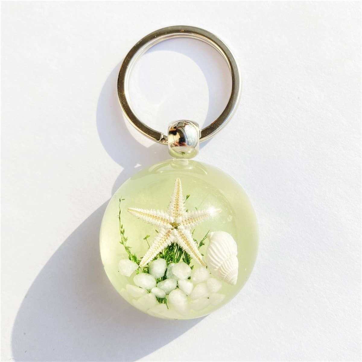 NEW CARTOON STARFISH AMBER KEYCHAIN PENDANT