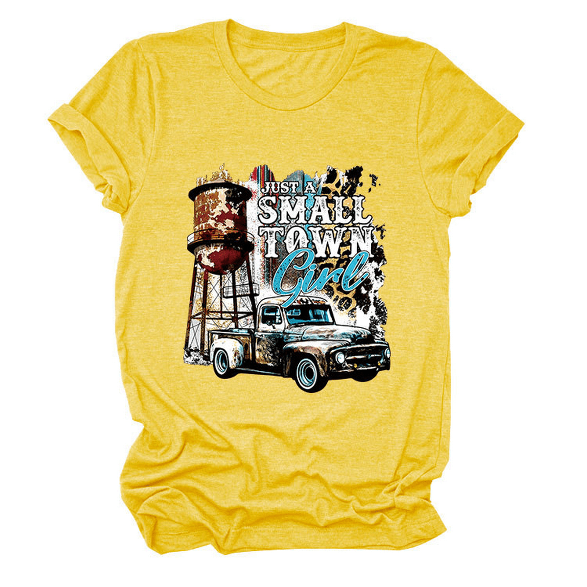 Just a Small Town Girl Print T-Shirt – Loose Fit_CWTTS1525