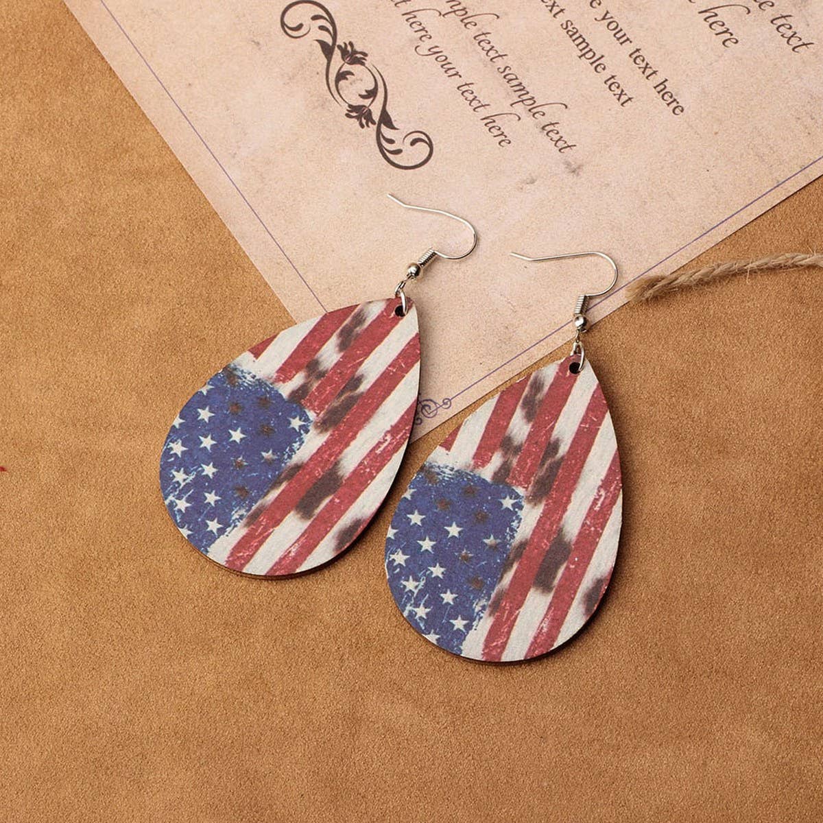 NEW FASHIONABLE WOODEN WATER DROP EARRINGS