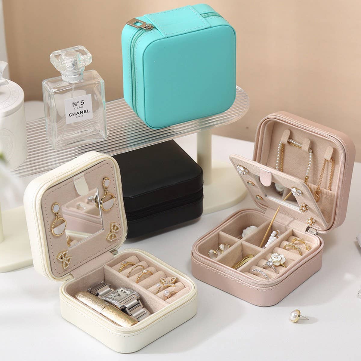 PORTABLE MIRROR JEWELRY STORAGE BOX_CWAJE1547