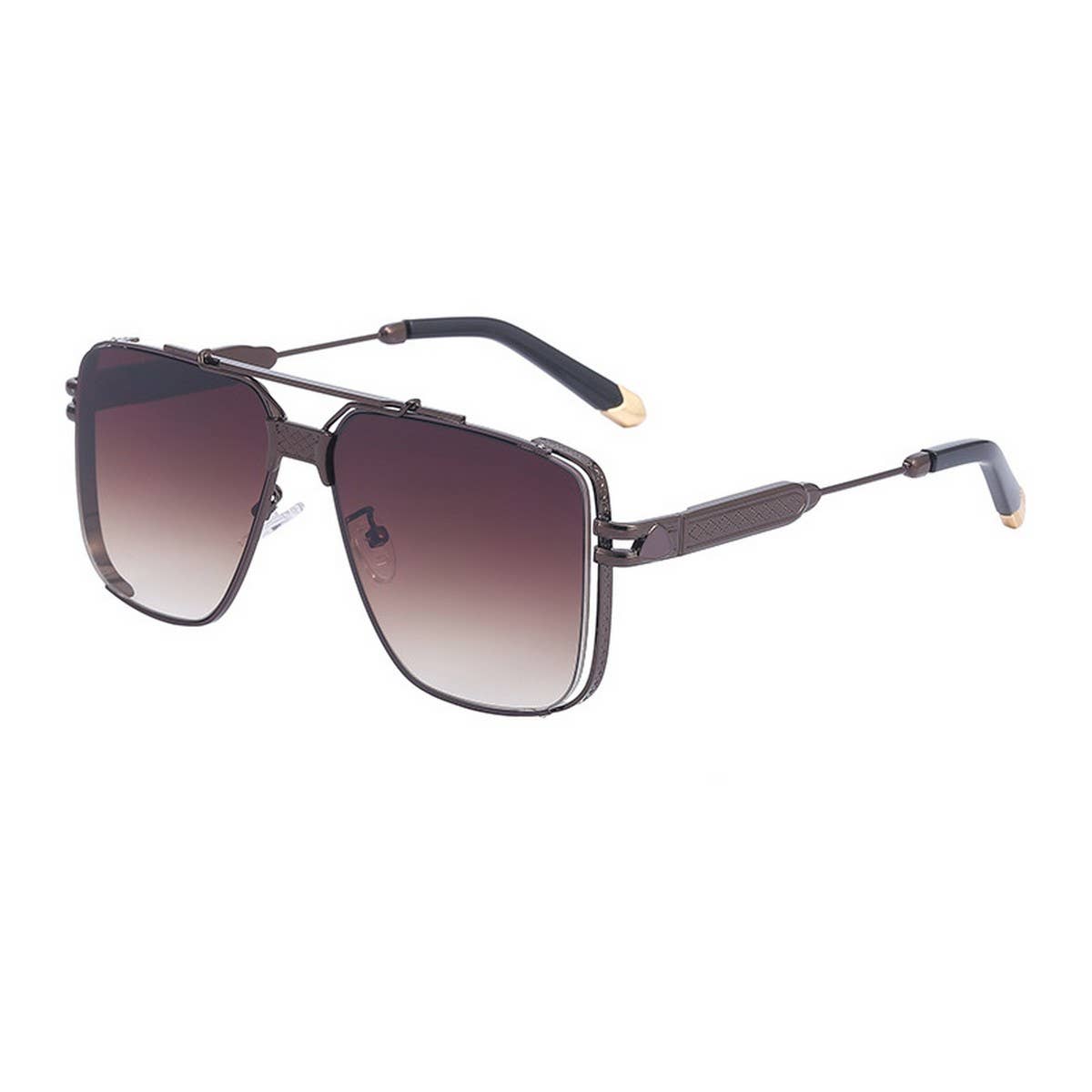 STEAMPUNK SQUARE FRAME CUT EDGE SUNGLASSES_CWASG0646
