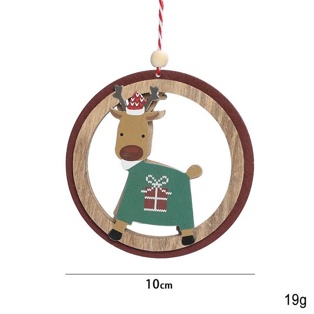 Hand Painted Wooden Xmas Tree Hanging Decor_CWMM9669