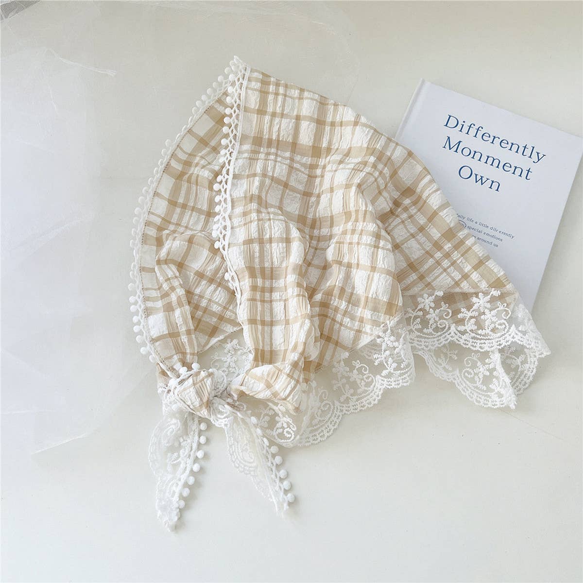 Lace Triangle Scarf - Striped Headband Scarf