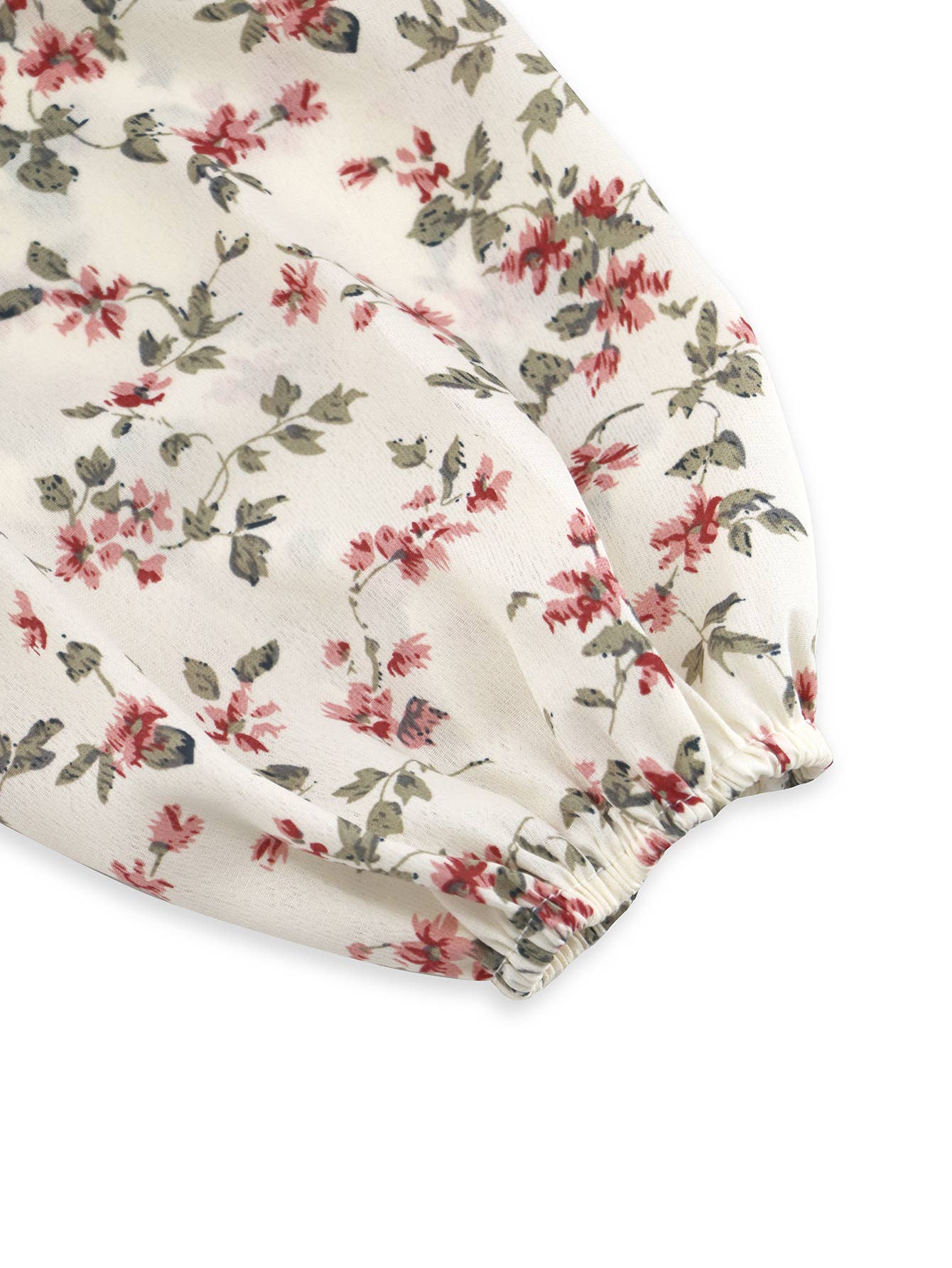 Floral Long Sleeve Square Neck Loose T-shirt