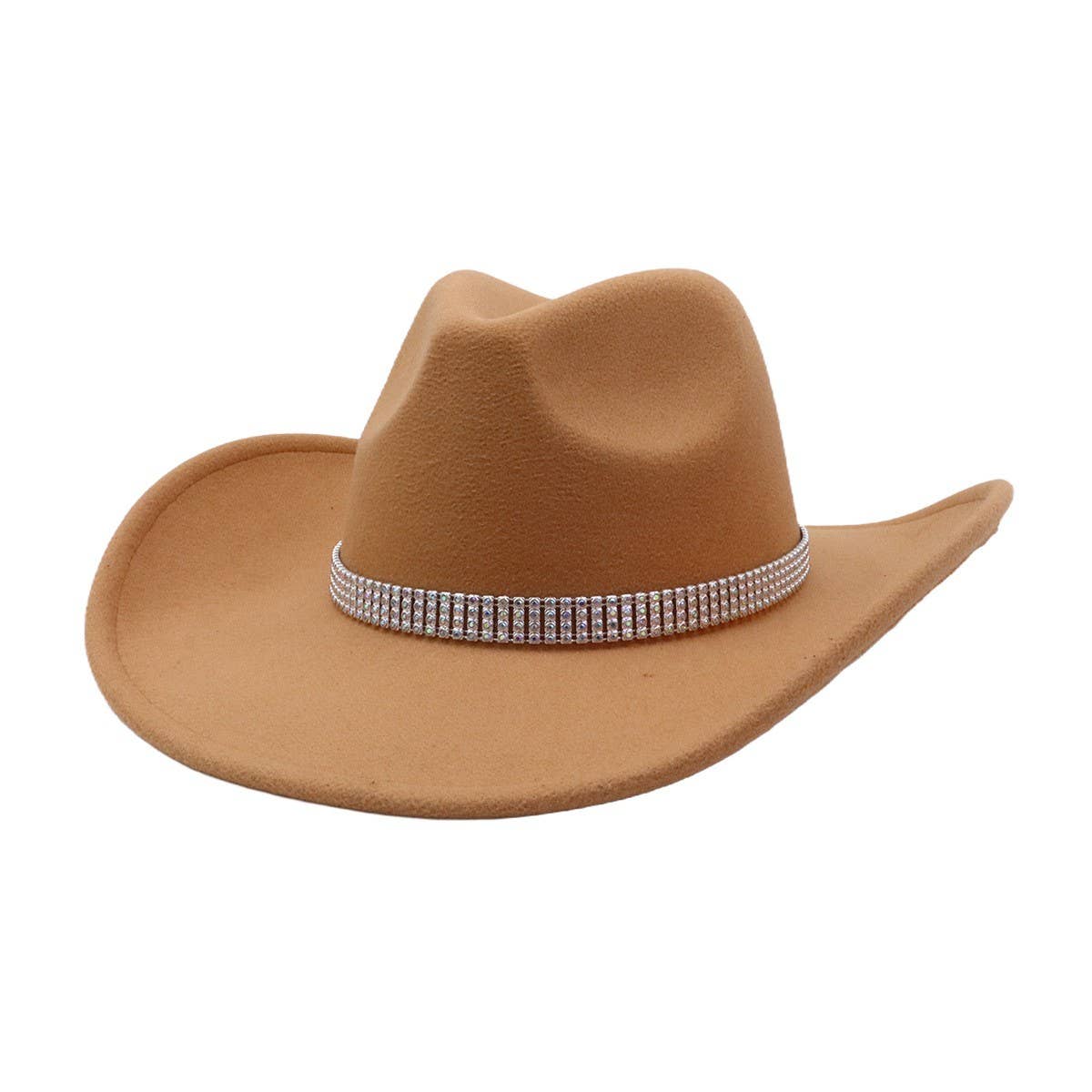 Men & Women Wool Blend Cowboy Fedora Hat Western_CWAH04375