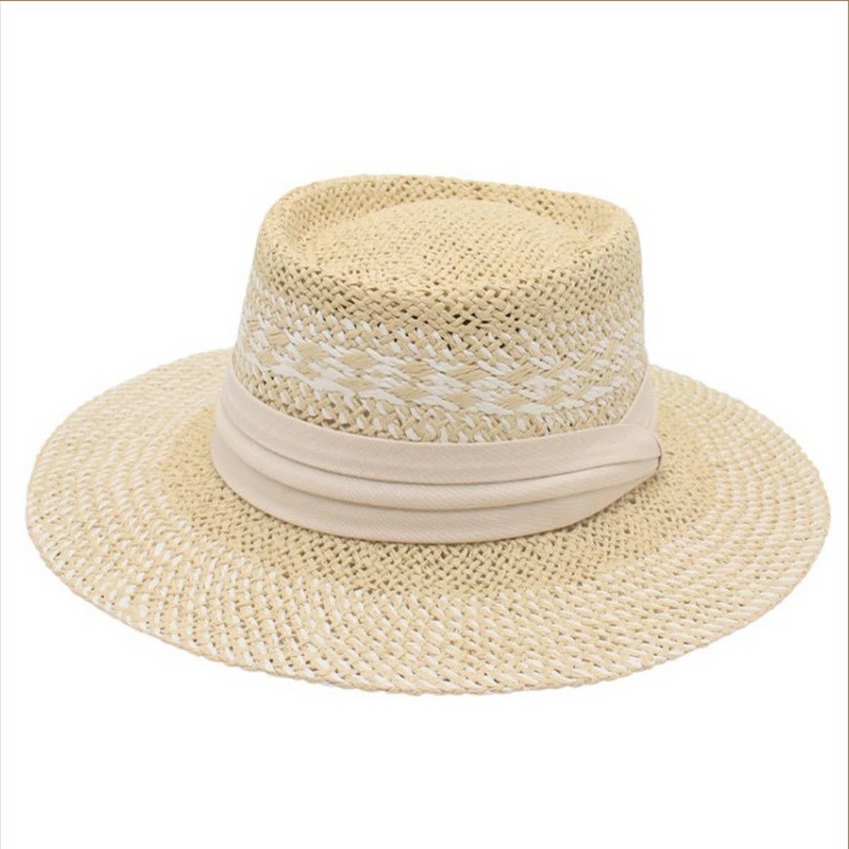BRITISH RETRO HANDMADE WOVEN STRAW HAT_CWAH1171