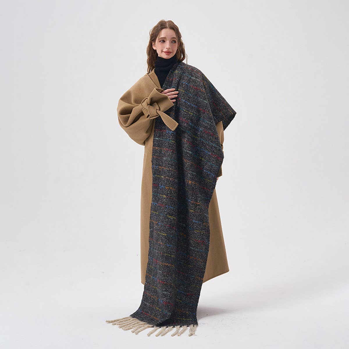 Gradient Soft Striped Scarf for Winter