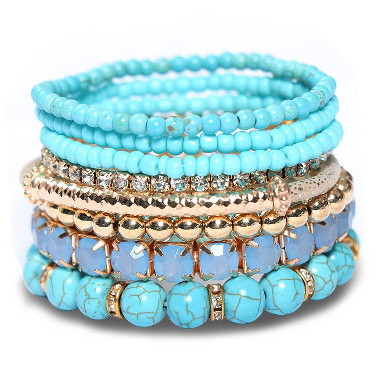 BOHEMIAN CREATIVE GLASS BEAD BRACELET_CWASC0690