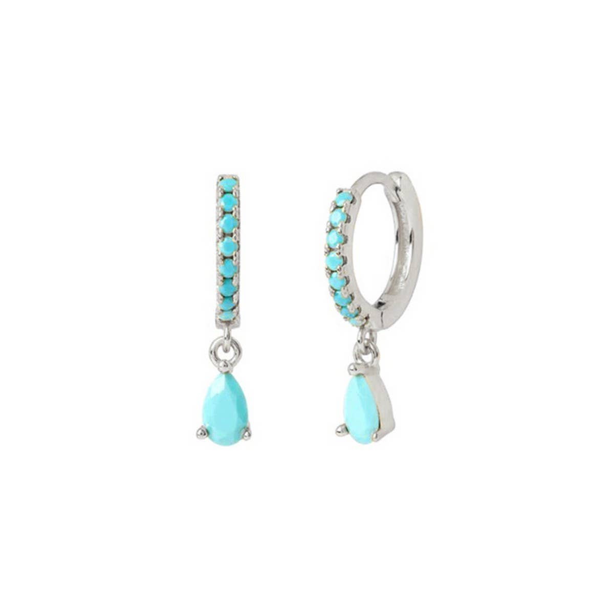 LIGHT LUXURY TEARDROP DIAMOND FRENCH EARRINGS