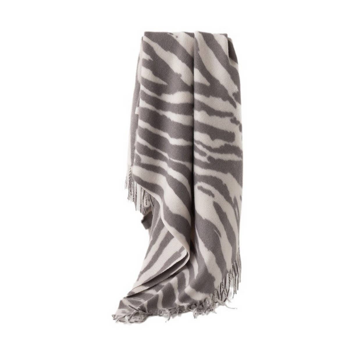 Silver Grey Scarf ? Reversible Winter Shawl