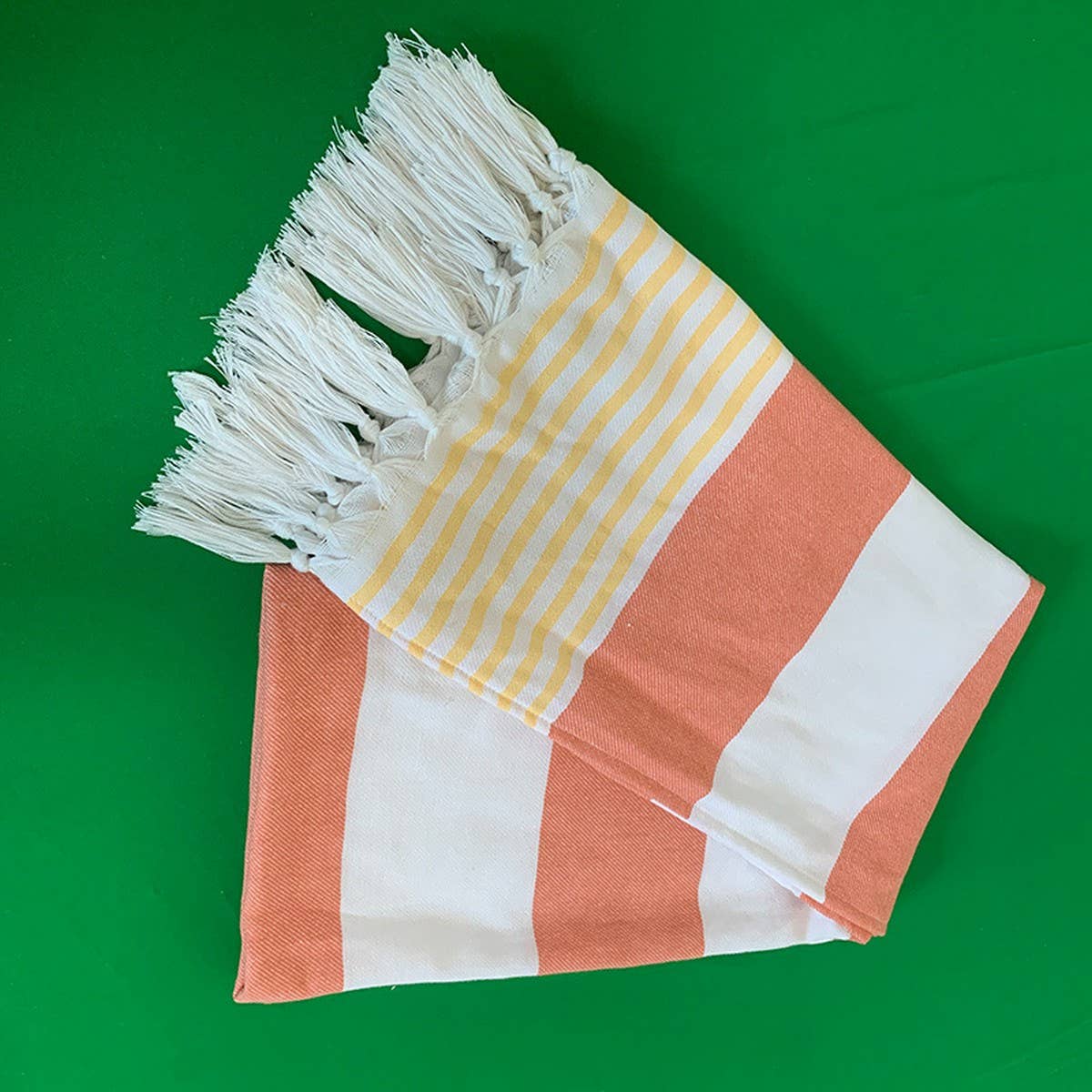 Striped Cotton Tassel Turkish Beach Towel_CWMM7663