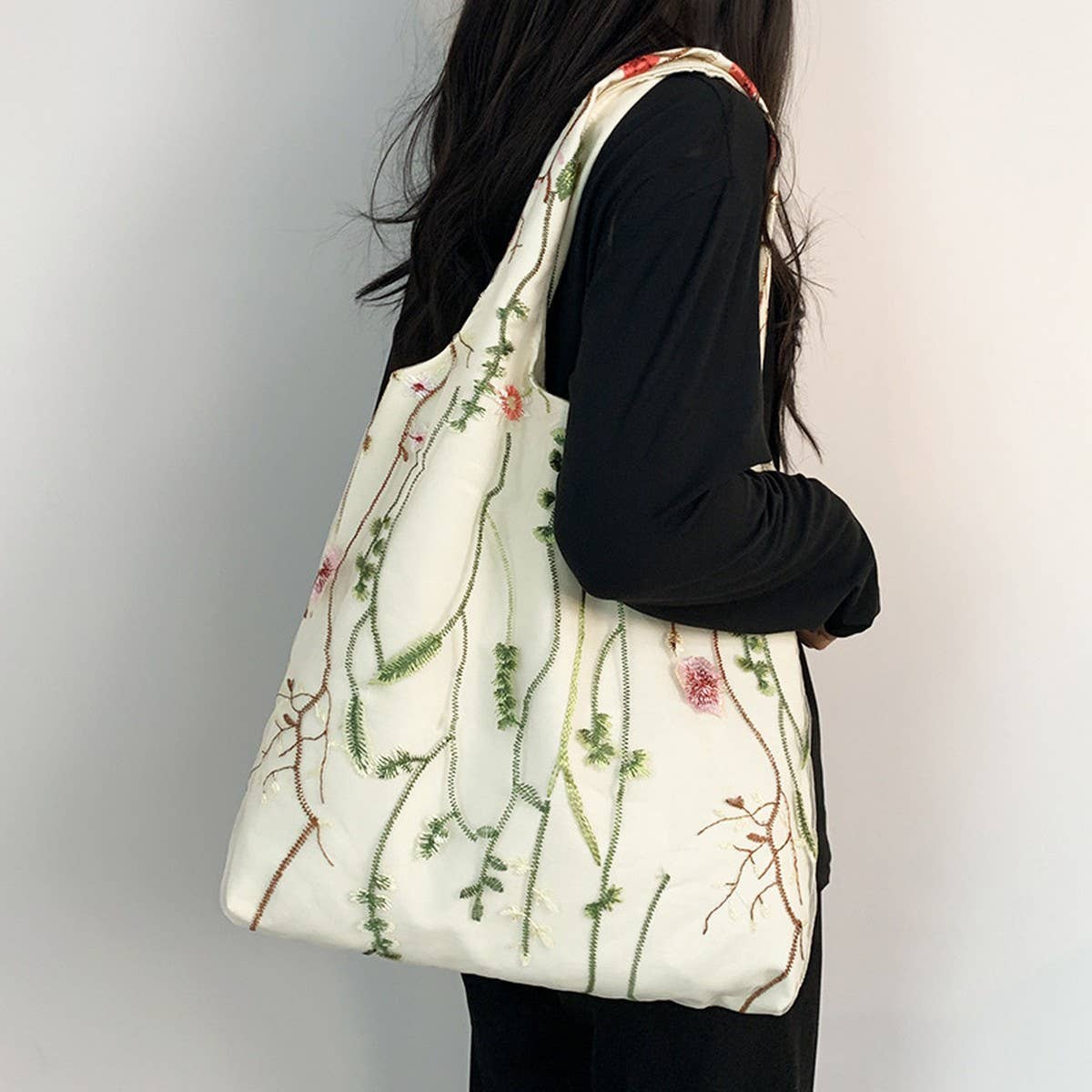 TOTE BAG CANVAS WITH EMBROIDERY MESH_CWAB2057