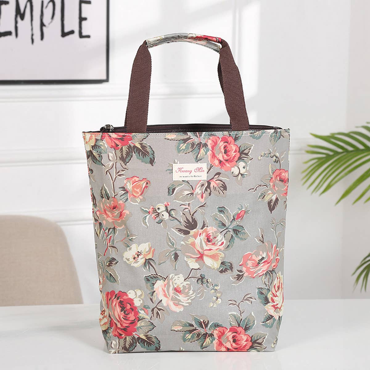 WATERPROOF FLORAL MULTI-LAYER CANVAS SHOULDER BAG_CUAB0189