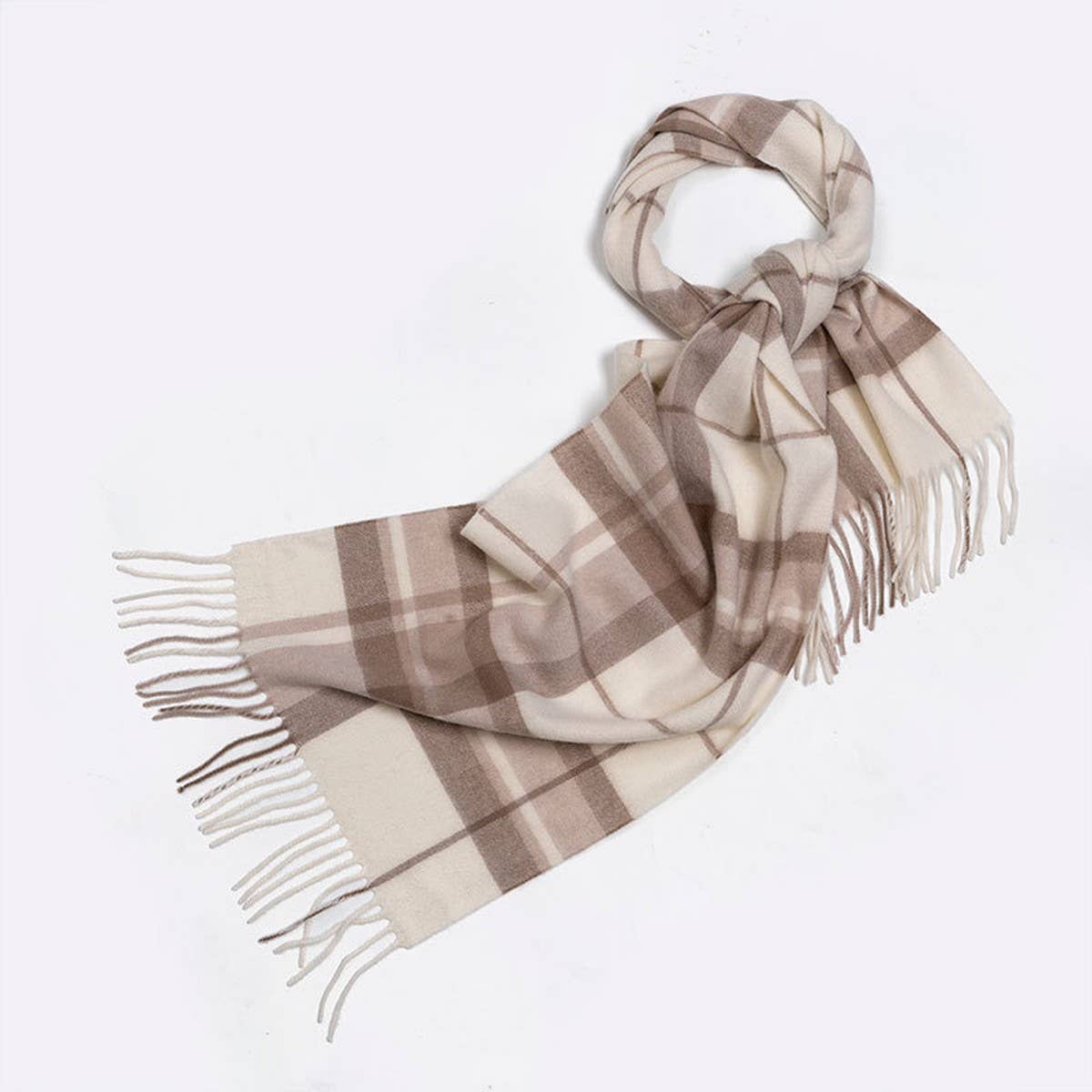 100% Wool Plaid Scarf – Soft Reversible Wrap_CWASC2348
