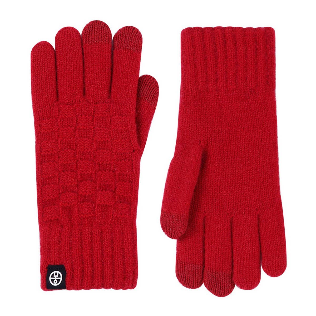 WINTER WARM PLAID KNITTED TOUCH SCREEN GLOVES_CWAG0410