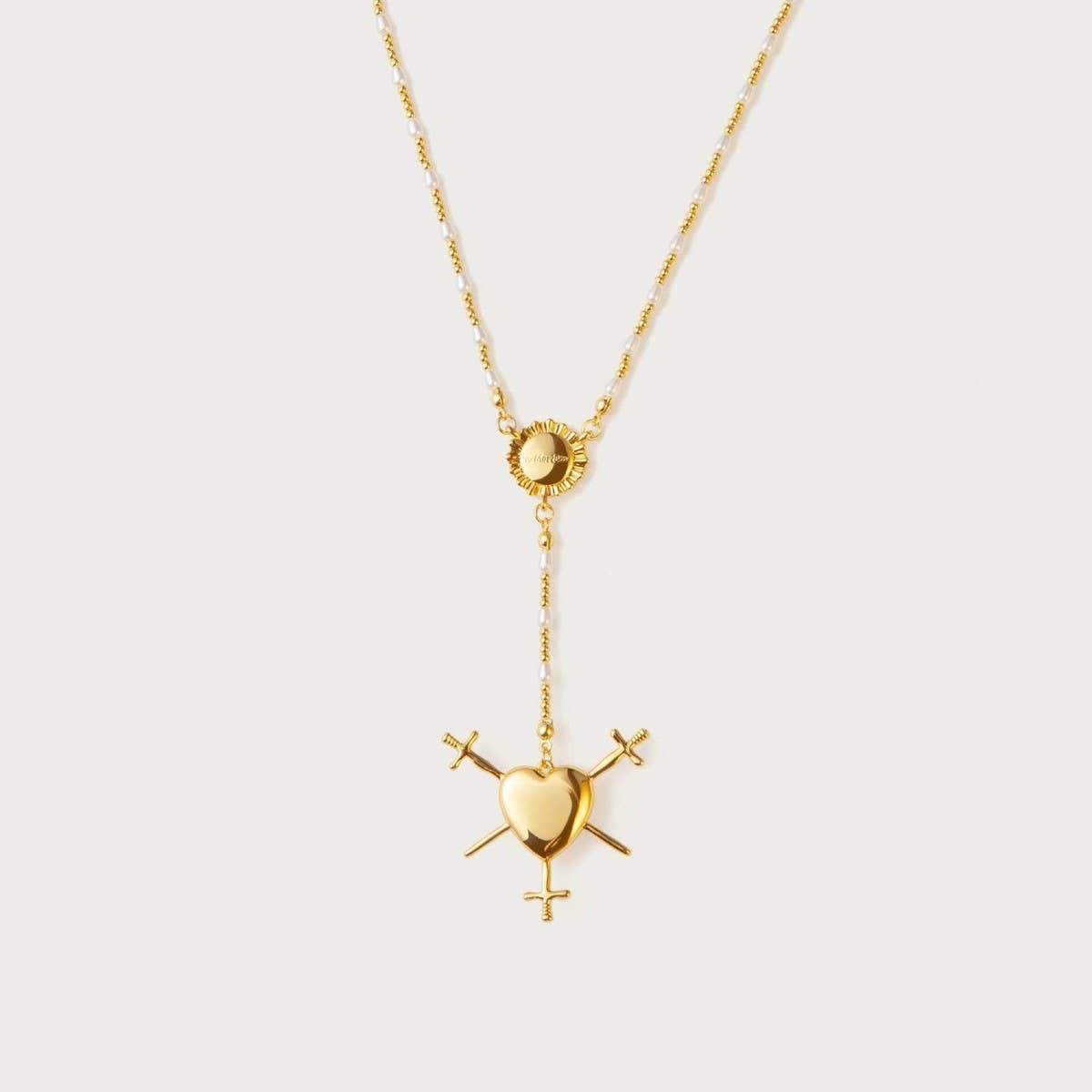 Fashion Retro Cross Shell Pearl Necklace_CWMM5327
