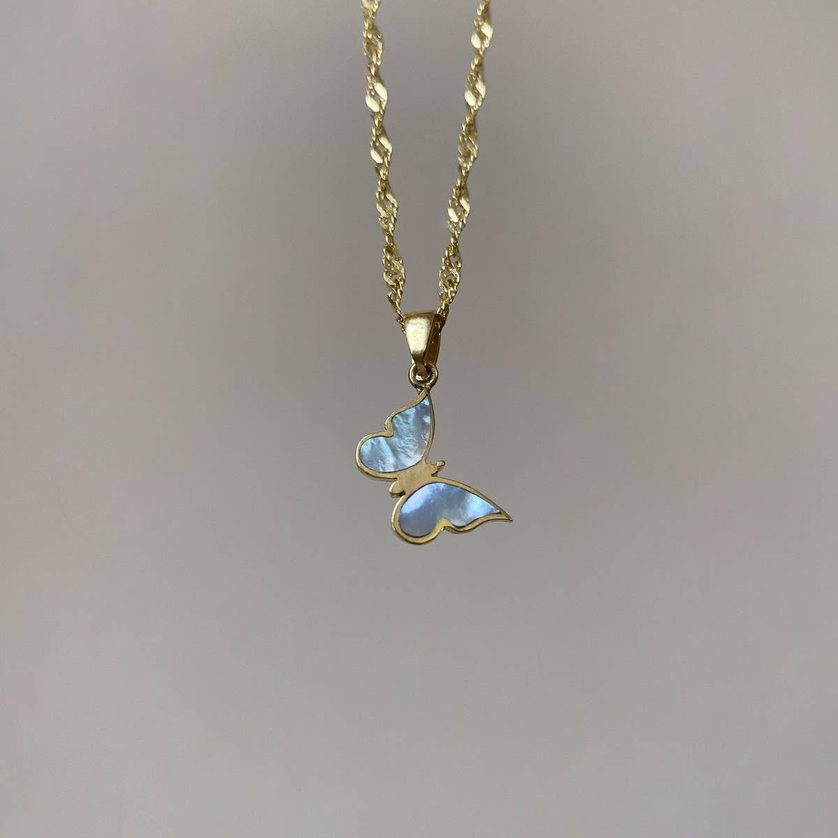 Fashion Titanium Steel Butterfly Clavicle Necklace_CWMM5662