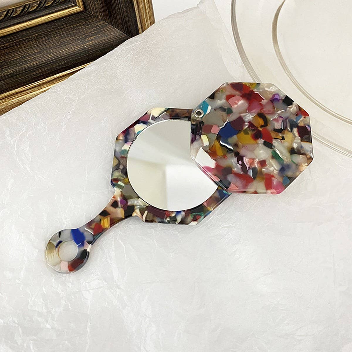 Creative Polygon Shape Handheld Compact Mirror