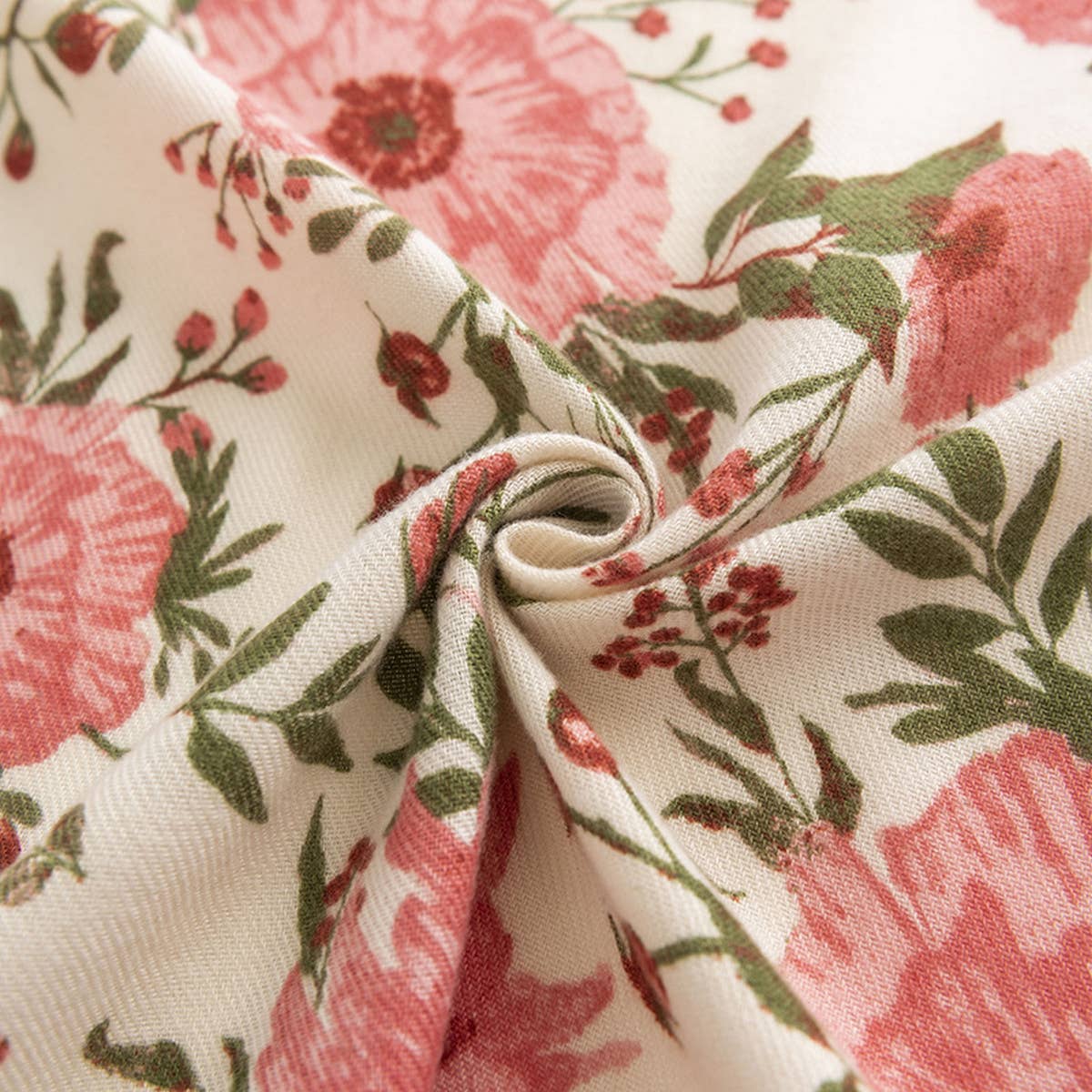 Floral Print Long Faux Cashmere Scarf, Warm Shawl