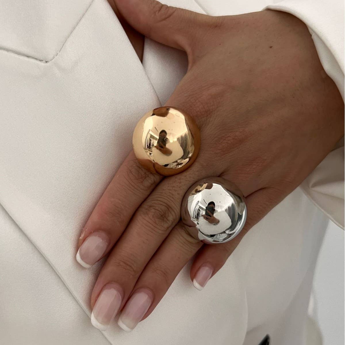 SIMPLE IRREGULAR HAND ORNAMENTS NICHE RING_CWMM3243