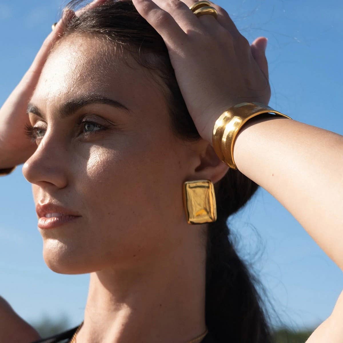 EXAGGERATED FASHIONABLE GEOMETRIC SQUARE EARRINGS_CWAJE1356