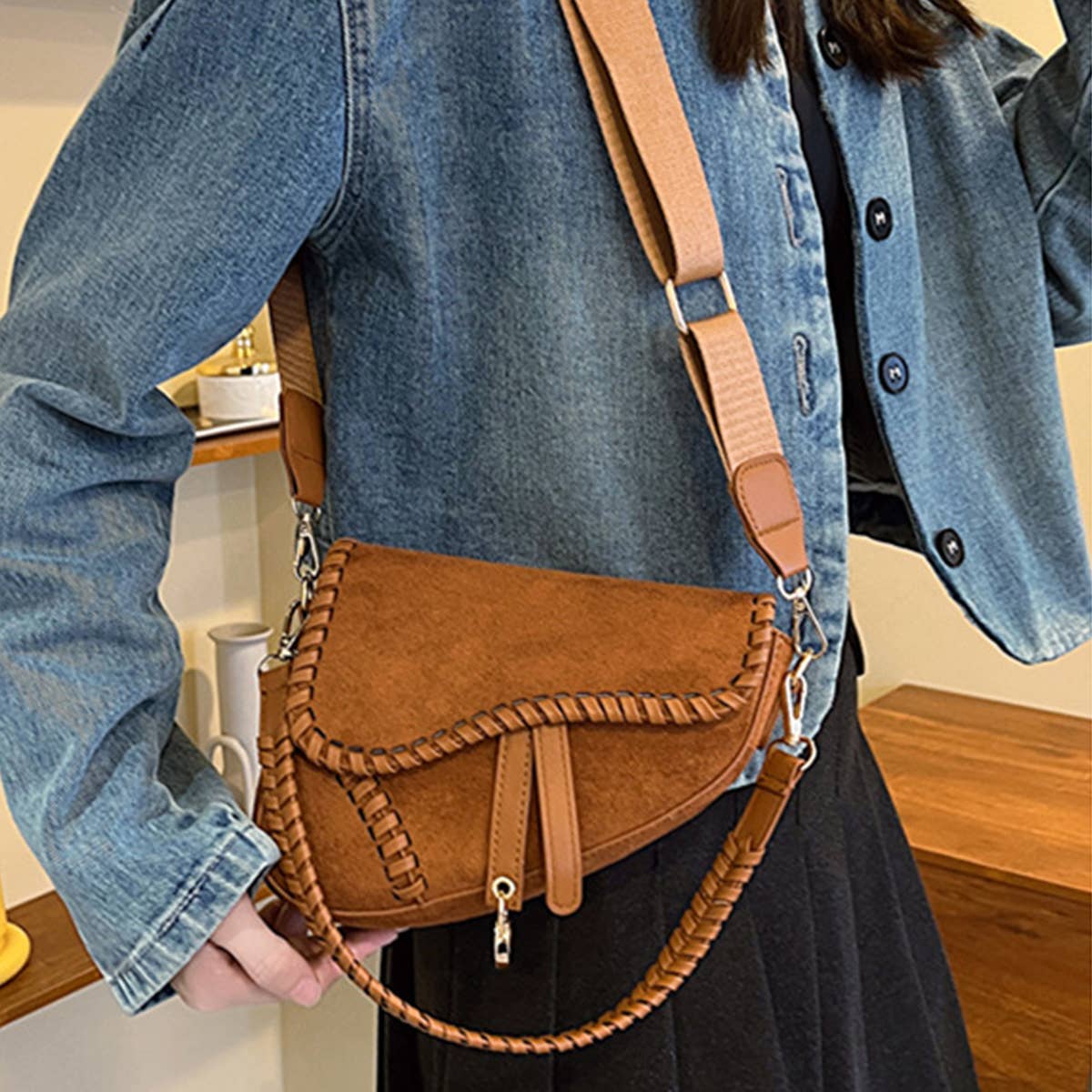 WOMEN FASHIONABLE SHOULDER UNDERARM BAG_CWAB1597