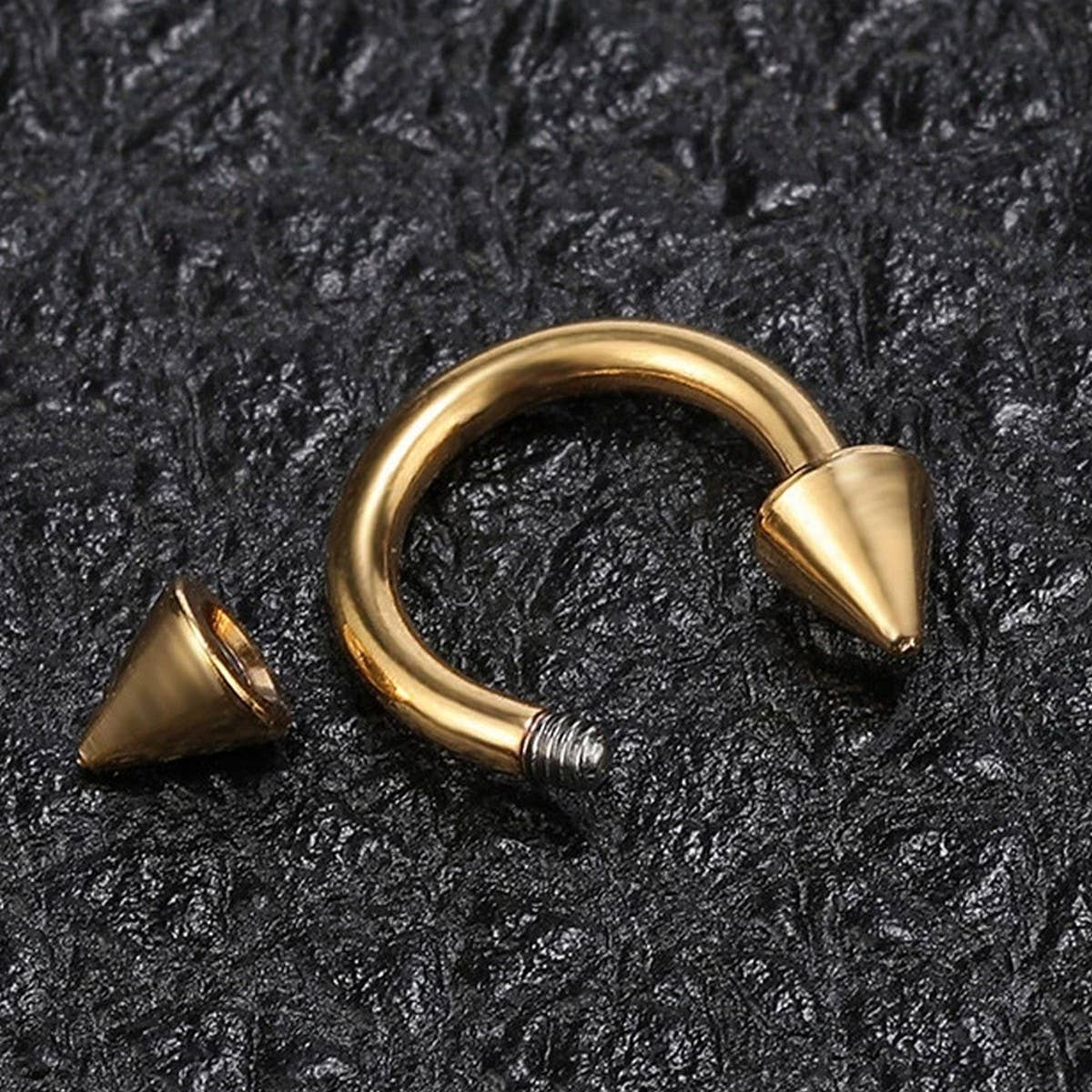 Stainless Steel Horseshoe Lip Ring Piercing_CWMM9585