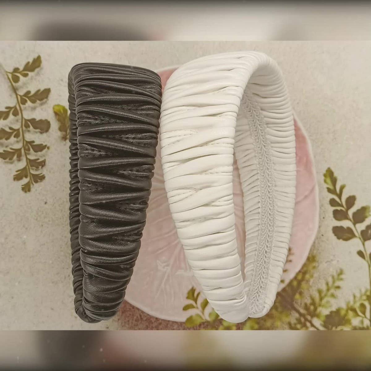Elegant French Vintage Ruched PU Headband