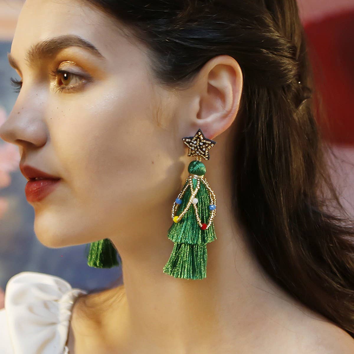 NEW LONG LIGHTWEIGHT HAND BRAIDED EARRINGS
