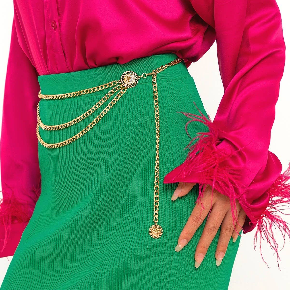 ALLOY MULTI LAYER WAIST CHAIN BODY CHAIN_CWMM0658